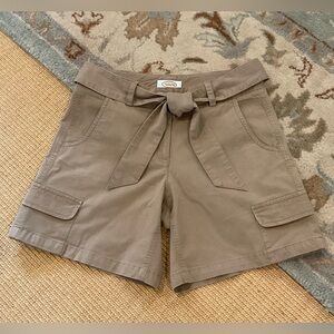 Talbots Cargo Shorts with Tie Belt, Khaki Color, Size 4P